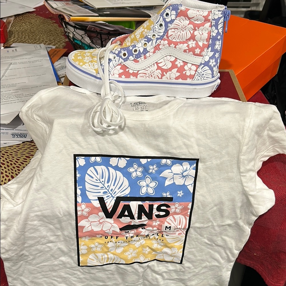 Vans Multicolor Floral High-Tops and Graphic Tee